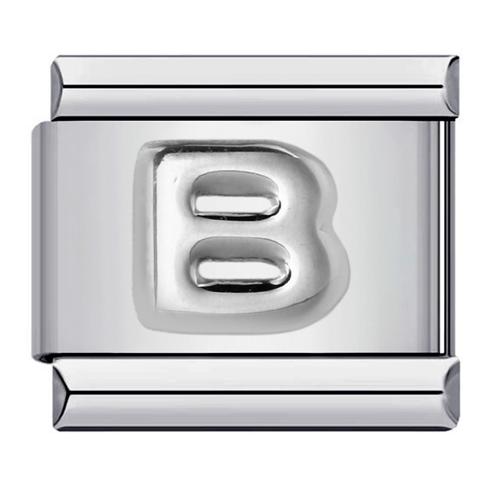 Letter A-Z in Silver, on Silver