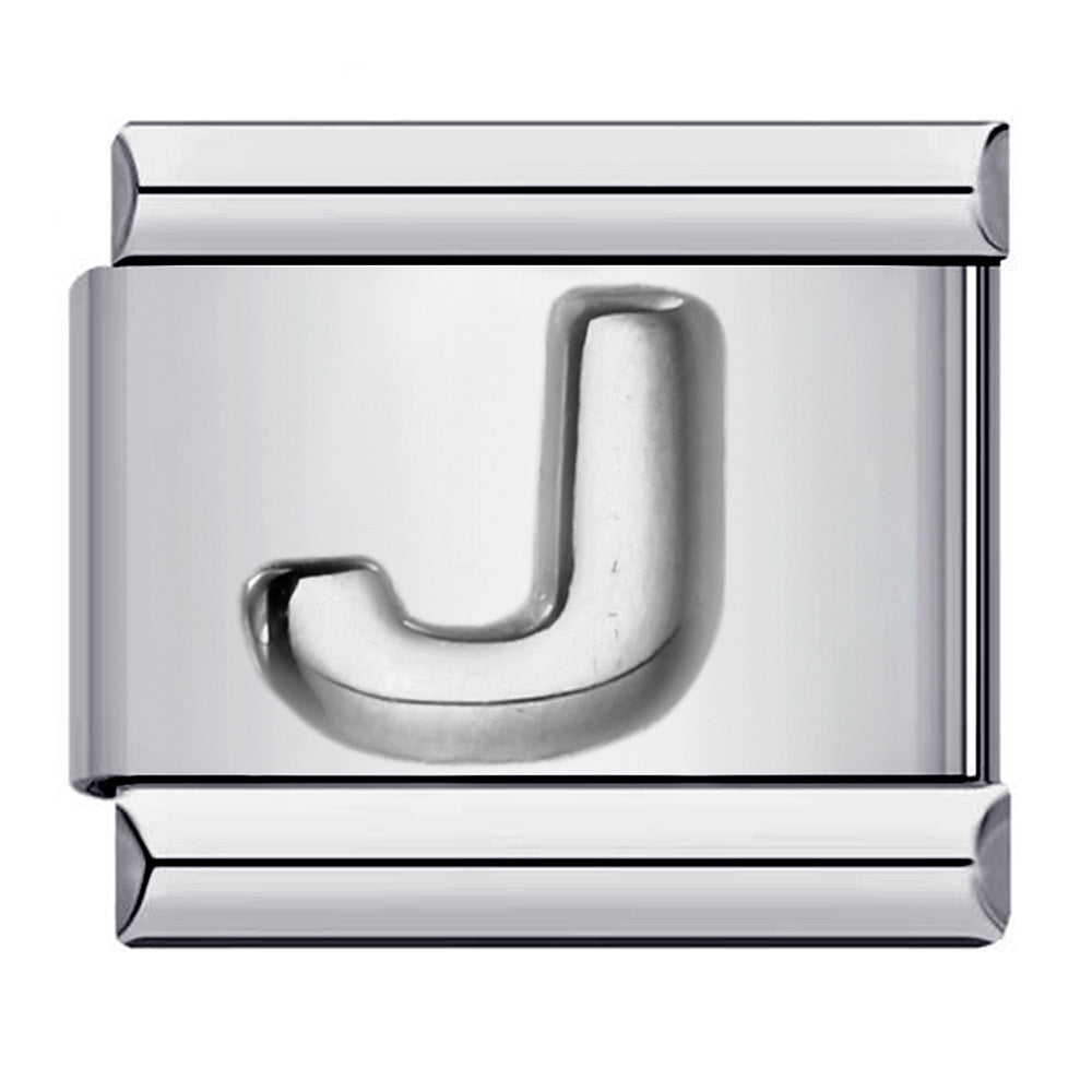 Letter A-Z in Silver, on Silver