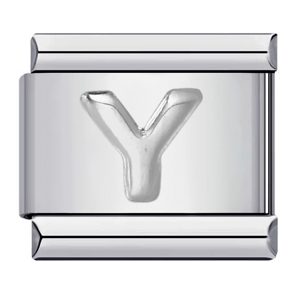 Letter A-Z in Silver, on Silver