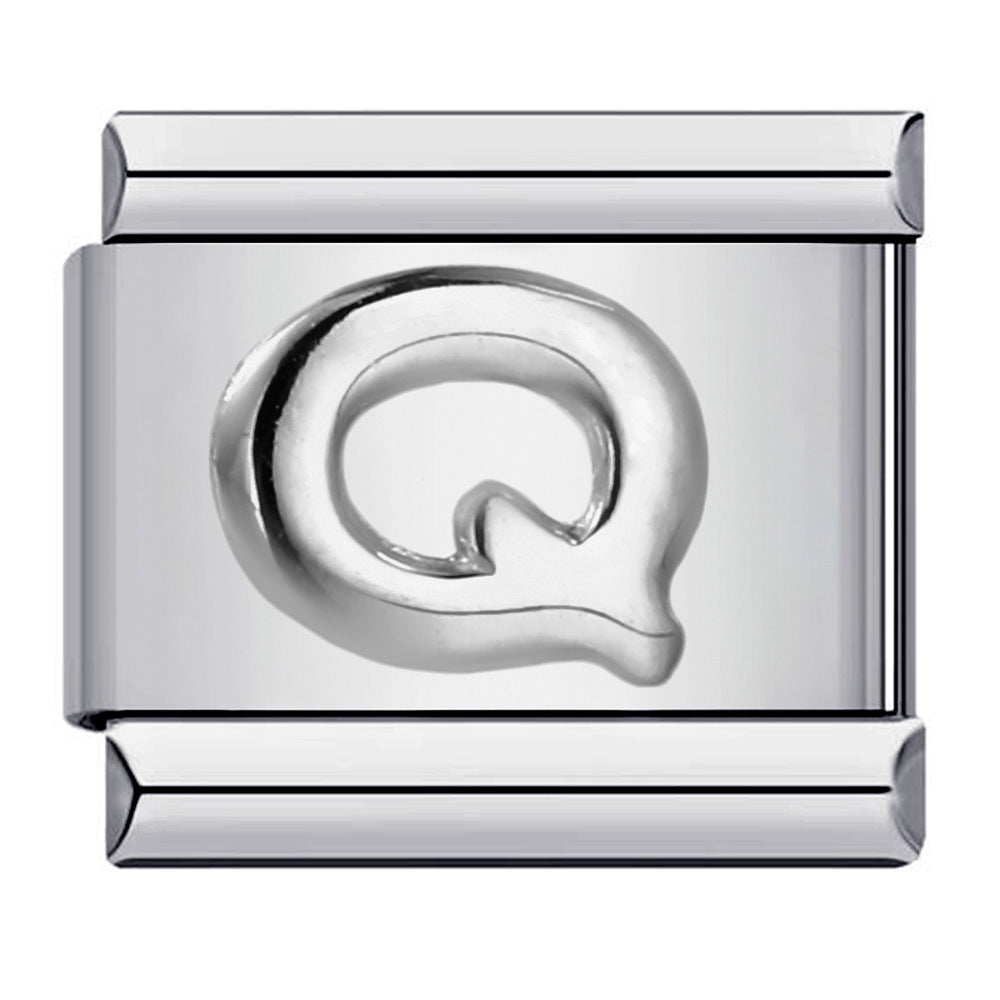 Letter A-Z in Silver, on Silver