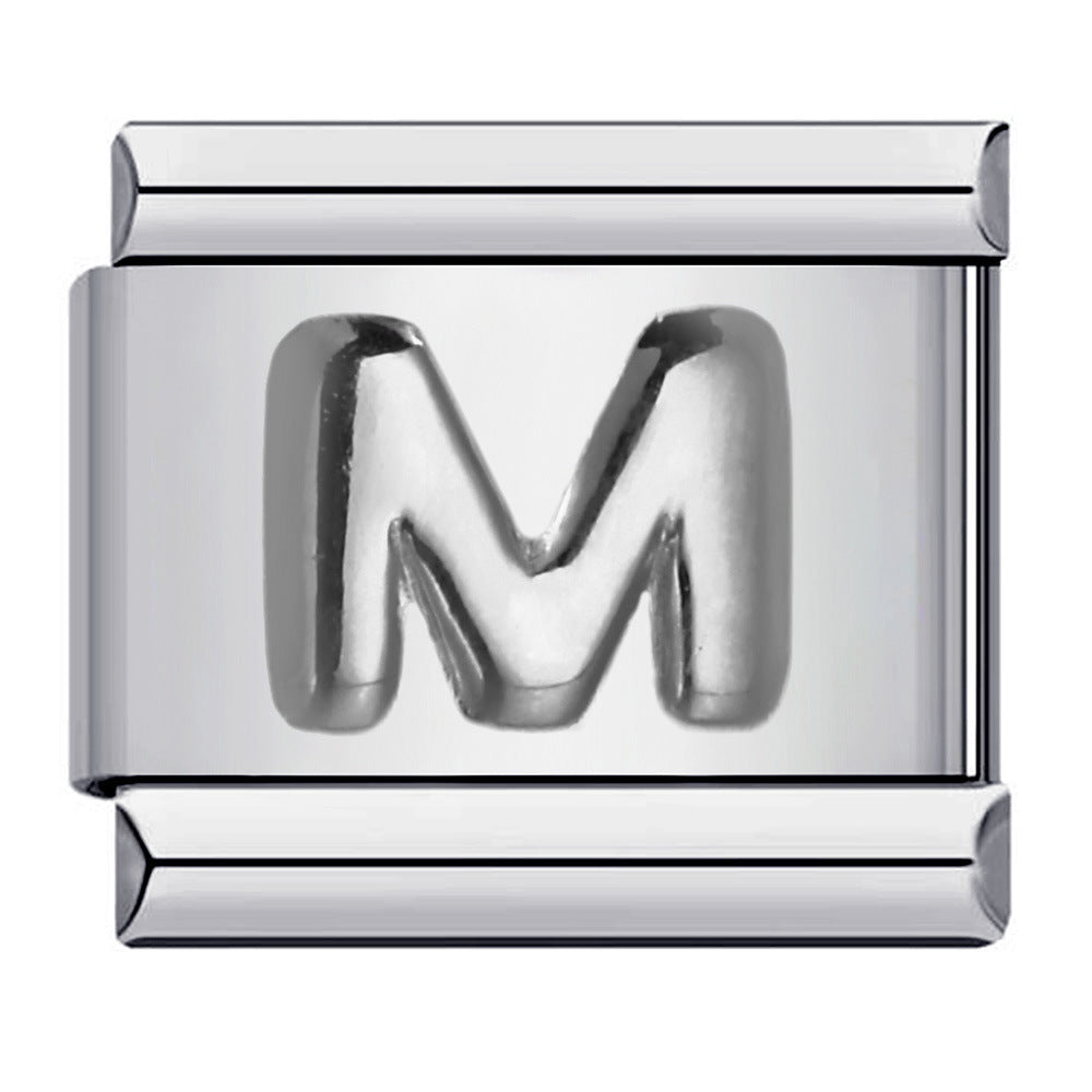 Letter A-Z in Silver, on Silver