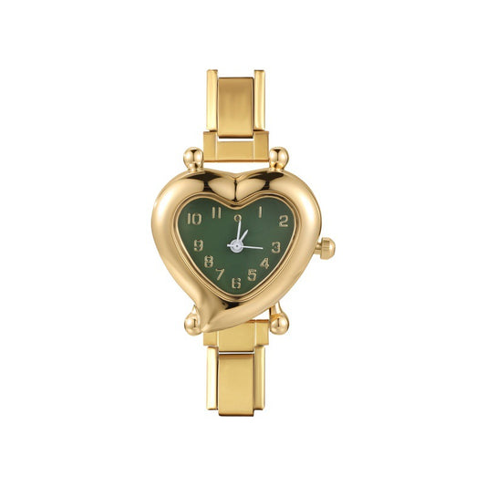 Charm Watch-Gold Heart-shaped Dial