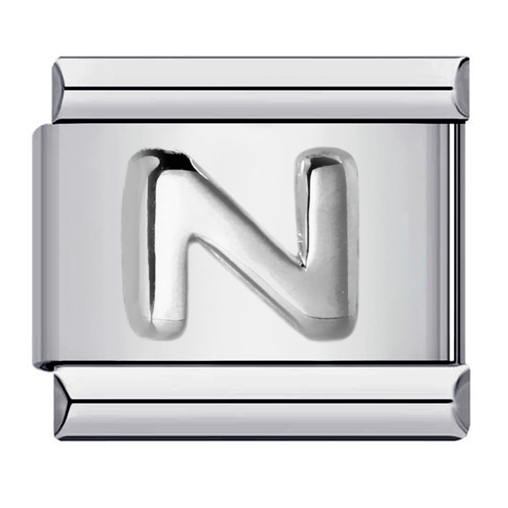 Letter A-Z in Silver, on Silver