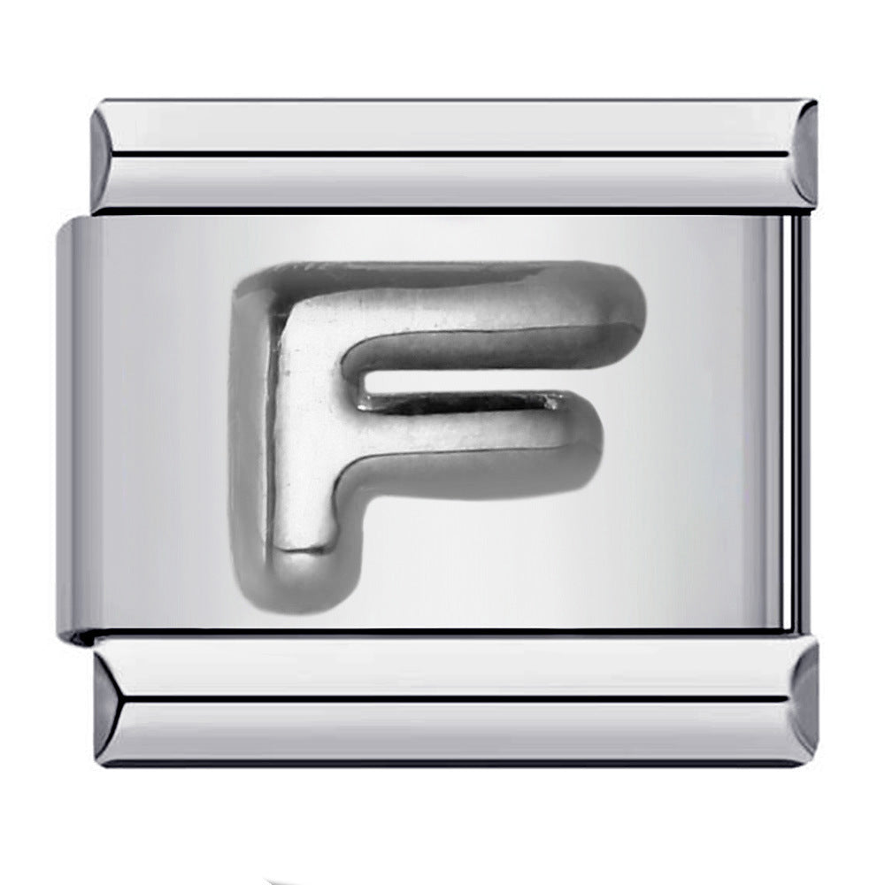 Letter A-Z in Silver, on Silver