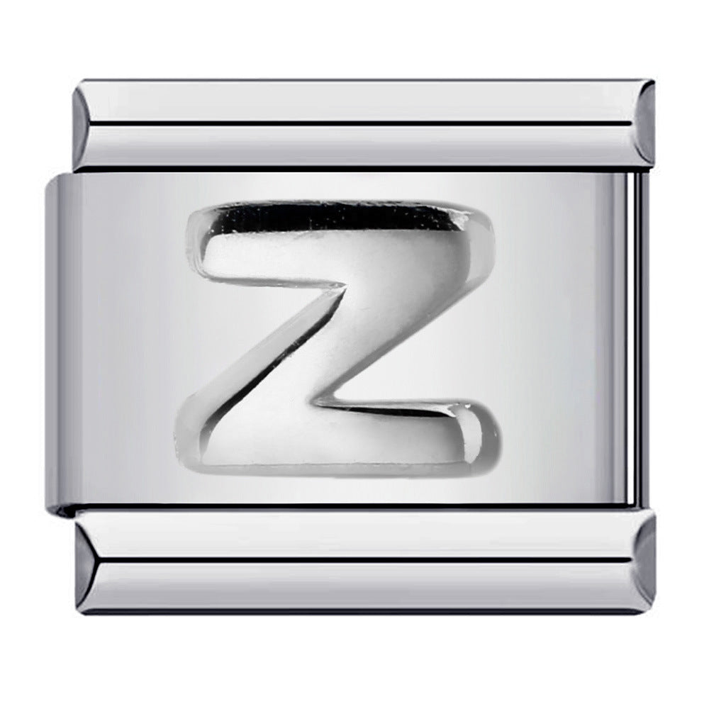 Letter A-Z in Silver, on Silver