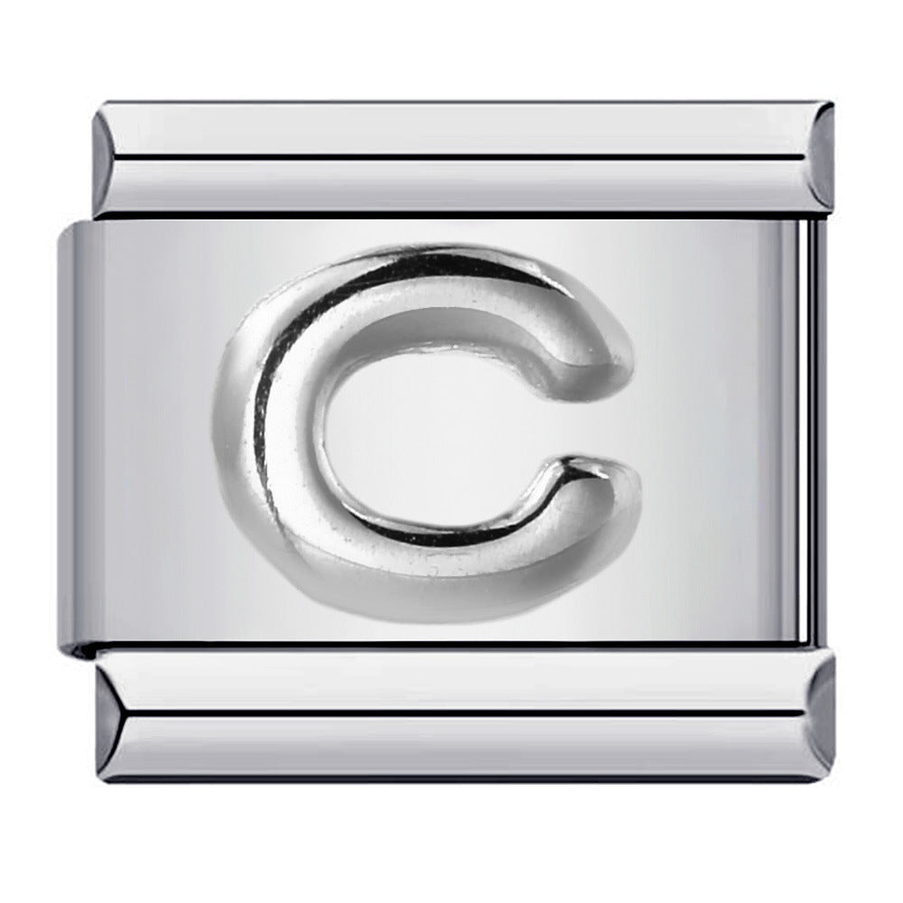 Letter A-Z in Silver, on Silver