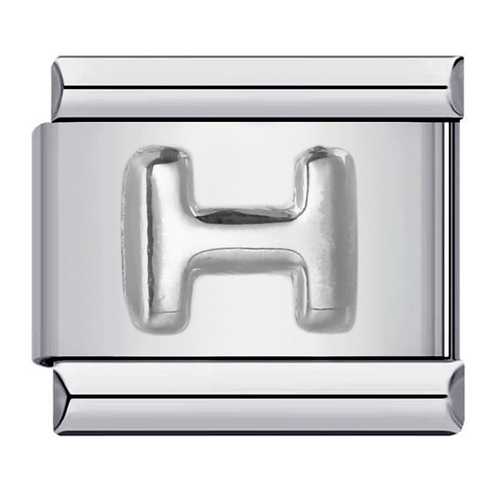 Letter A-Z in Silver, on Silver