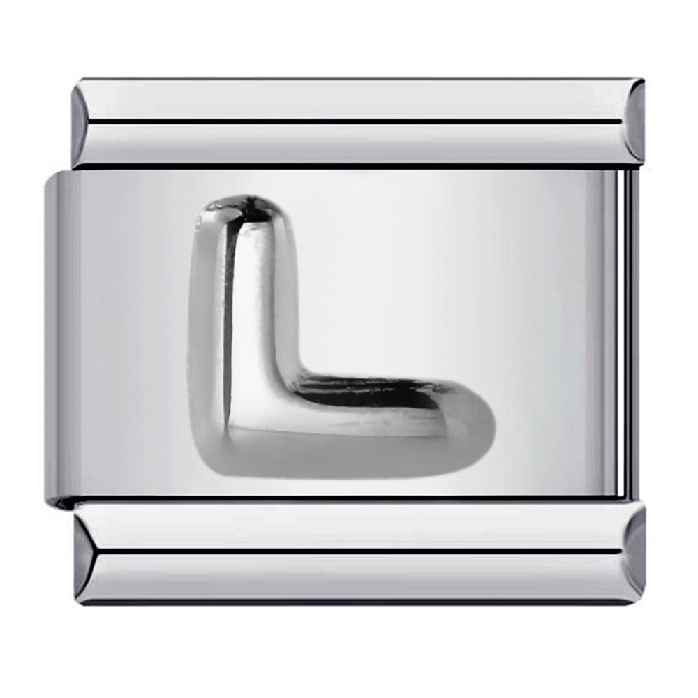 Letter A-Z in Silver, on Silver
