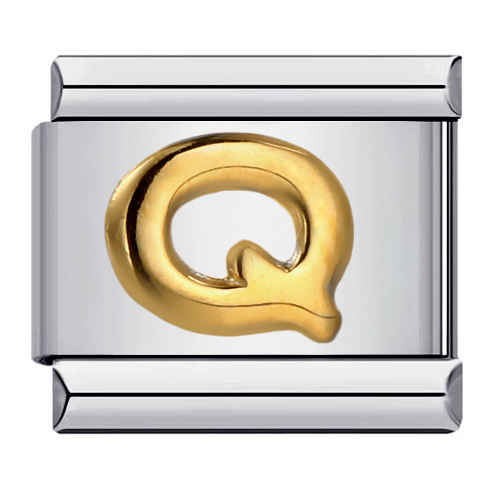 Letter A-Z in Gold, on Silver