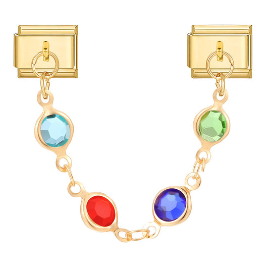 Colored gemstone chain