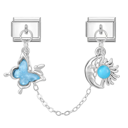 Blue Butterfly Moon Chain