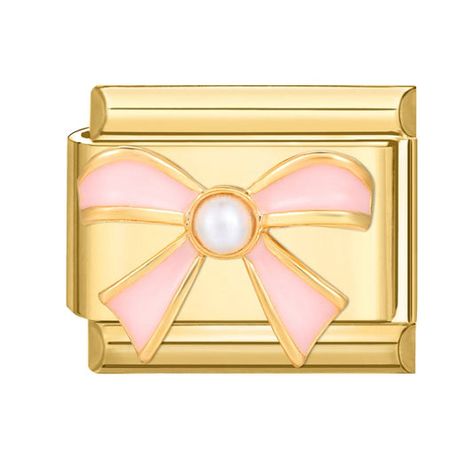 Pearl pink bow tie