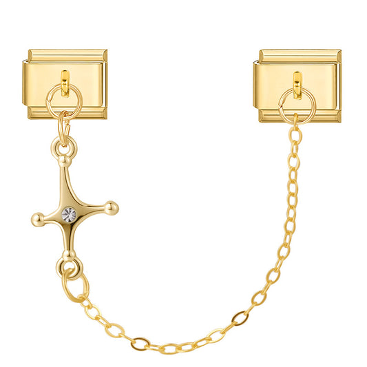 Gold four-pointed star chain