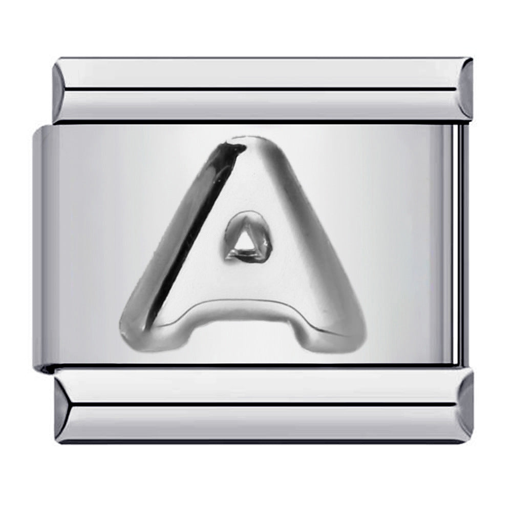 Letter A-Z in Silver, on Silver