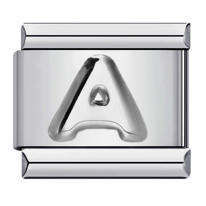 Letter A-Z in Silver, on Silver