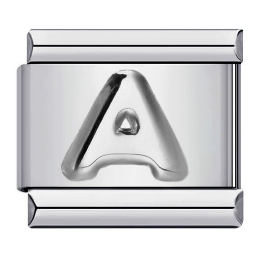 Letter A-Z in Silver, on Silver