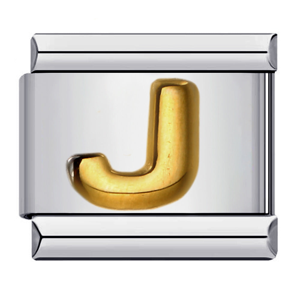 Letter A-Z in Gold, on Silver