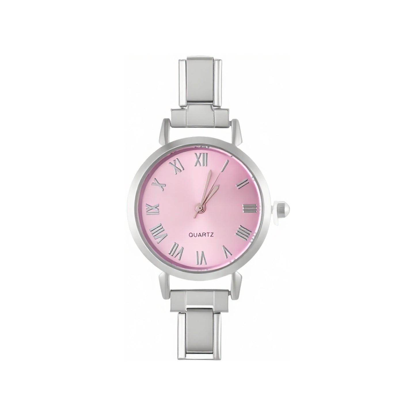 Charm Watch-Round Pink Dial