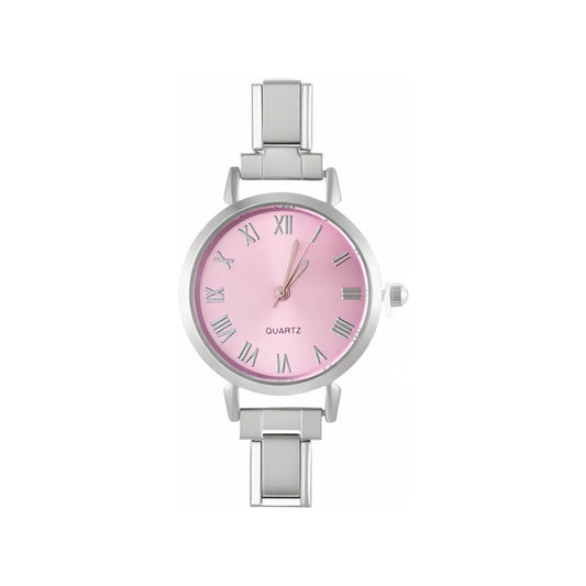 Charm Watch-Round Pink Dial