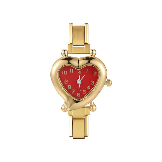 Charm Watch-Gold Heart-shaped Dial