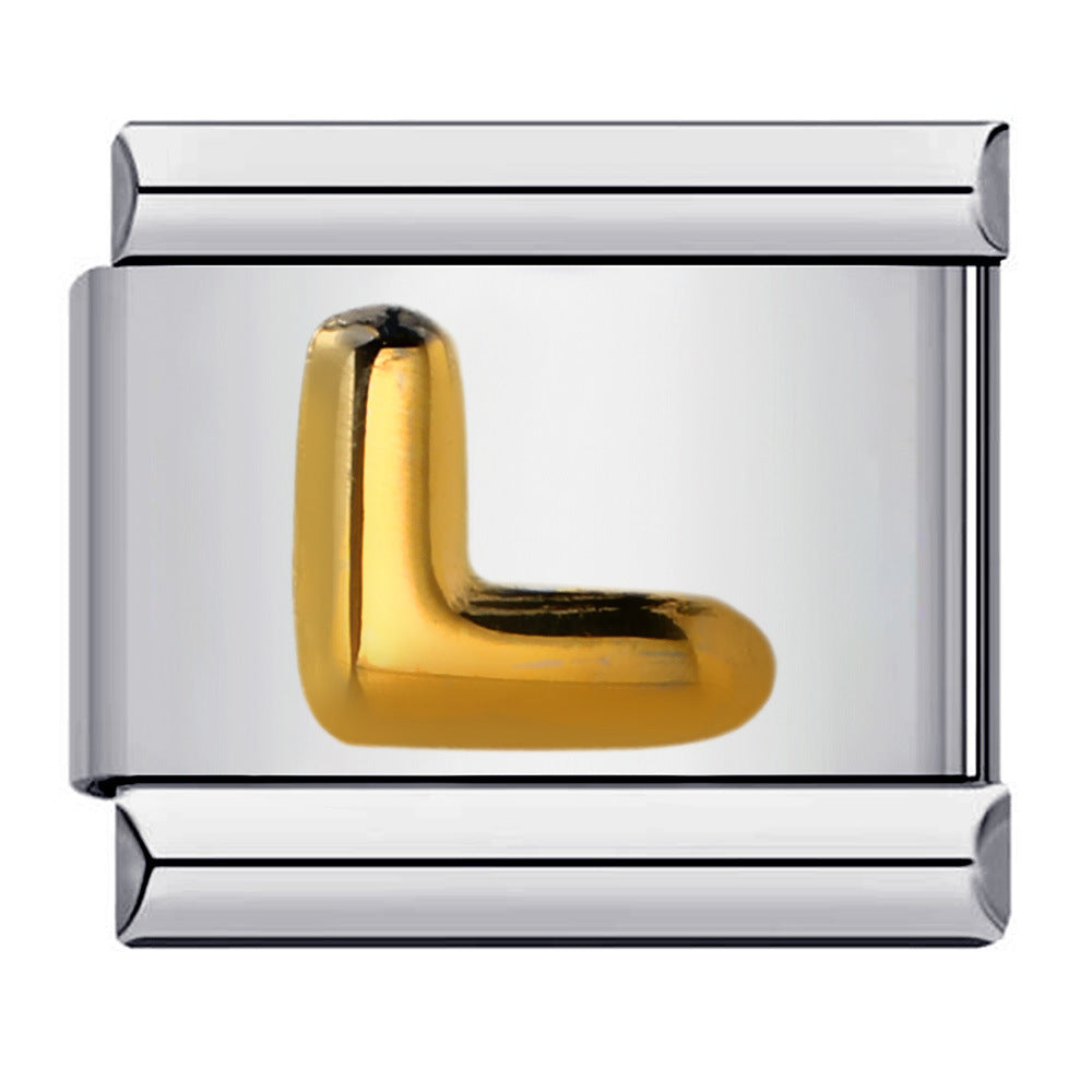 Letter A-Z in Gold, on Silver