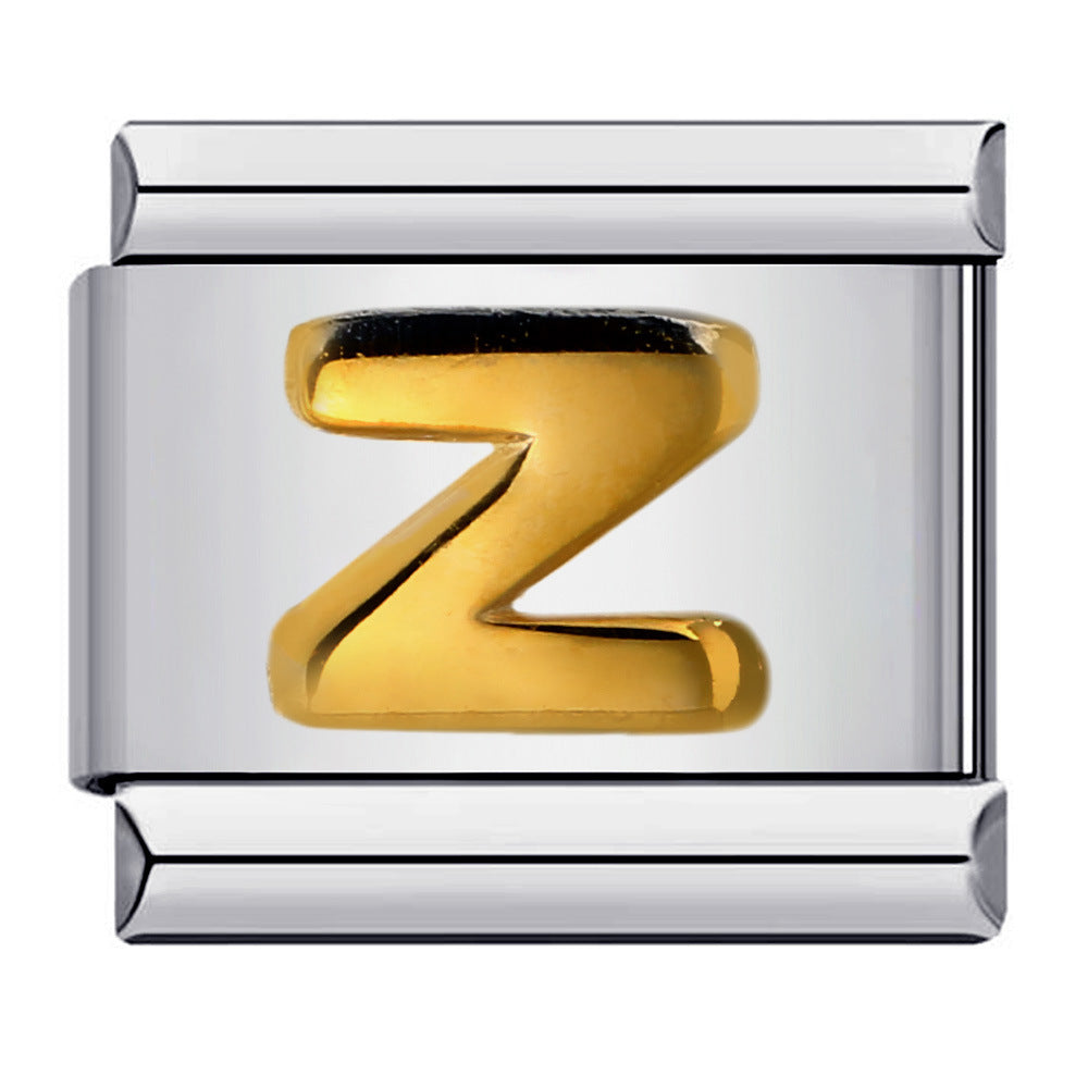 Letter A-Z in Gold, on Silver
