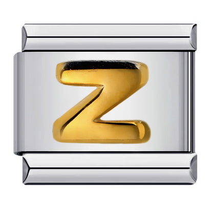 Letter A-Z in Gold, on Silver