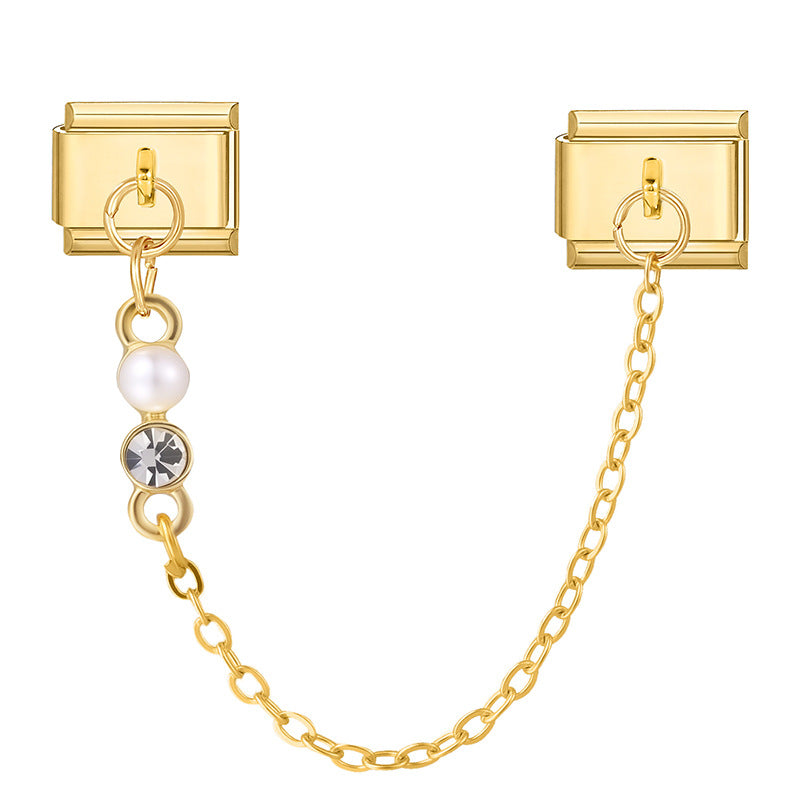 White diamond pearl chain