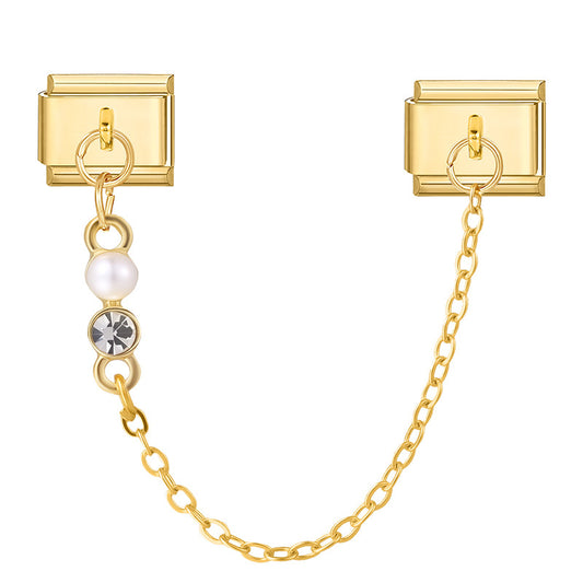 White diamond pearl chain