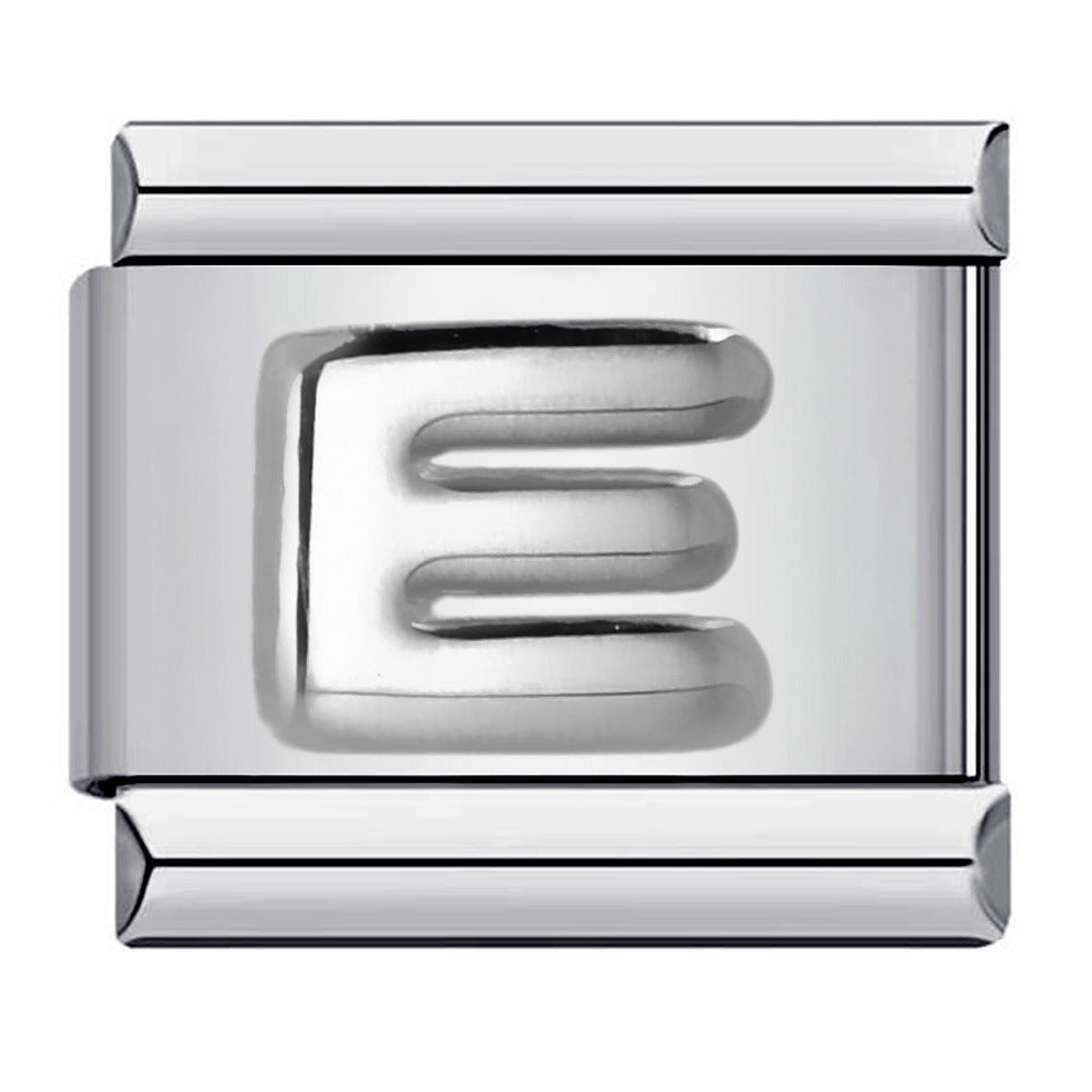 Letter A-Z in Silver, on Silver