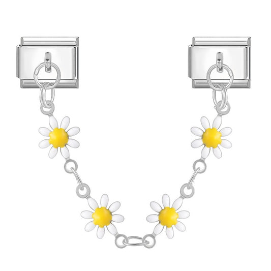 Four white daisies chain