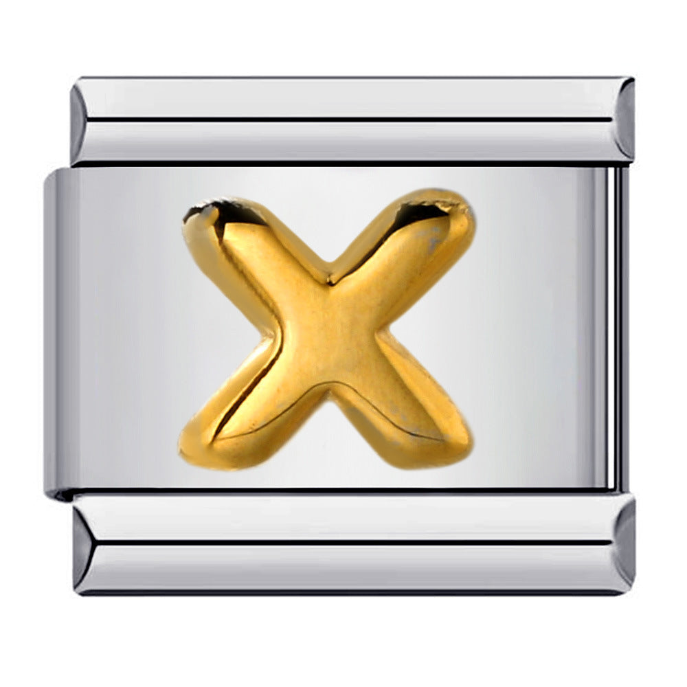 Letter A-Z in Gold, on Silver