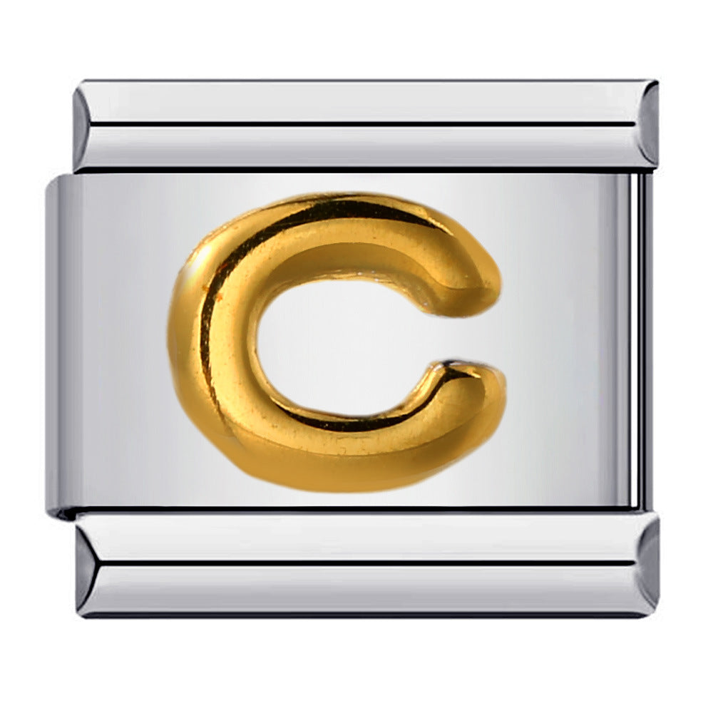 Letter A-Z in Gold, on Silver