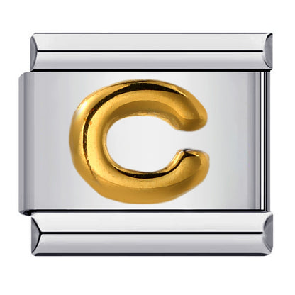 Letter A-Z in Gold, on Silver