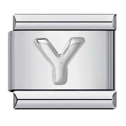 Letter A-Z in Silver, on Silver