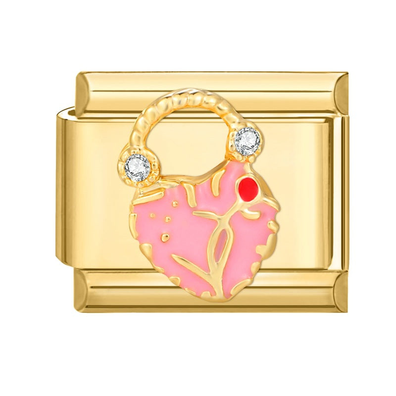 White diamond pink bag