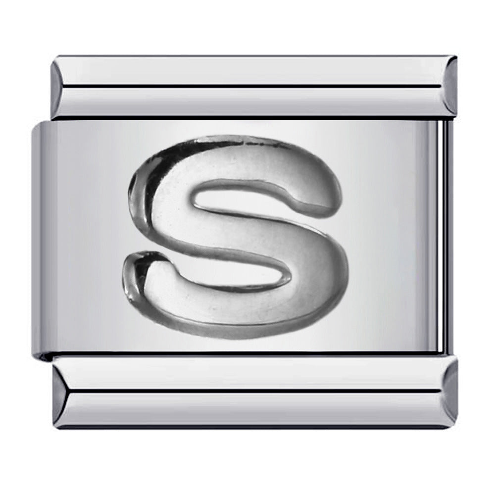 Letter A-Z in Silver, on Silver