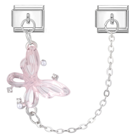 Pink butterfly chain