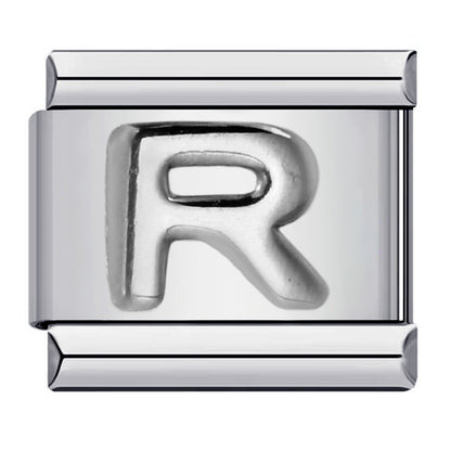 Letter A-Z in Silver, on Silver