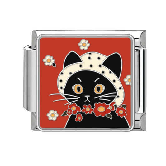 Red Flower Cat