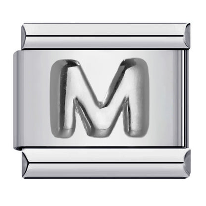 Letter A-Z in Silver, on Silver