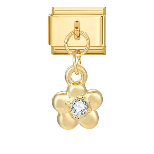 Golden white diamond flower