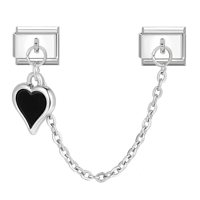 Black heart-shaped chain