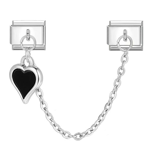 Black heart-shaped chain