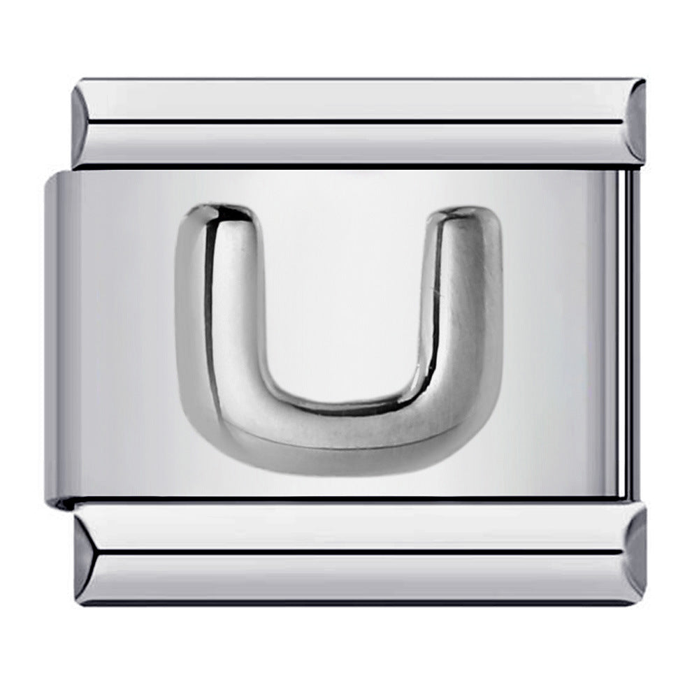 Letter A-Z in Silver, on Silver