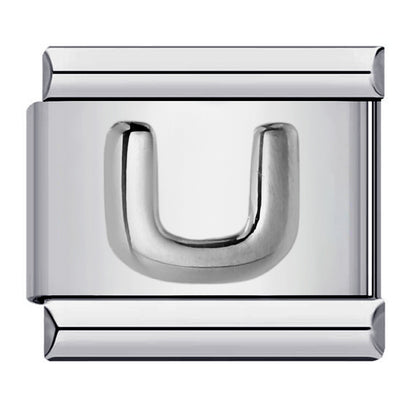 Letter A-Z in Silver, on Silver