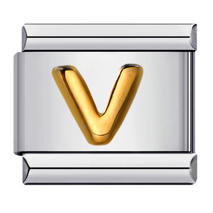Letter A-Z in Gold, on Silver