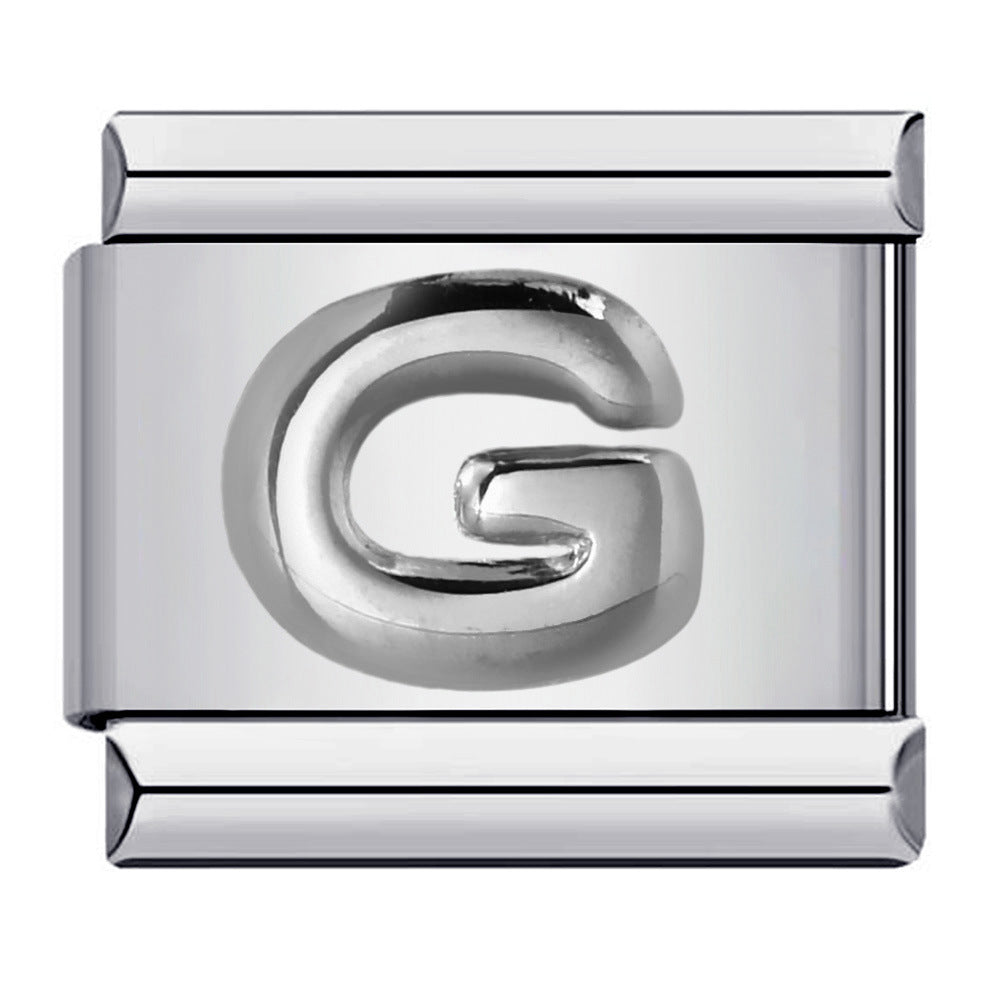 Letter A-Z in Silver, on Silver
