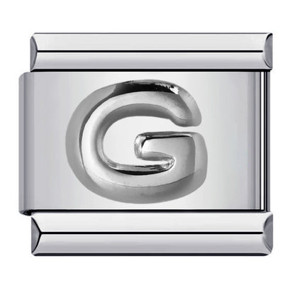 Letter A-Z in Silver, on Silver