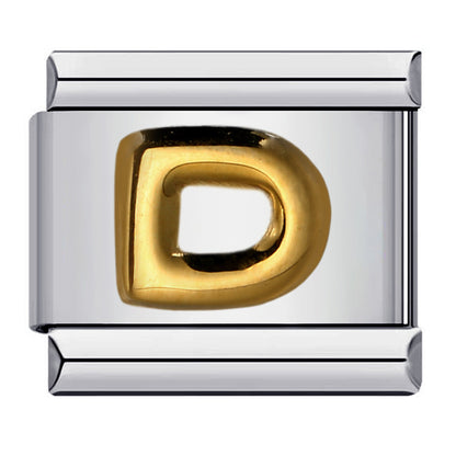 Letter A-Z in Gold, on Silver